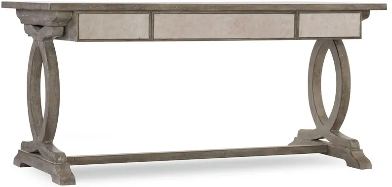 Galactic Trestle Writing Desk in White Oak/Mirrored by Hooker Furniture