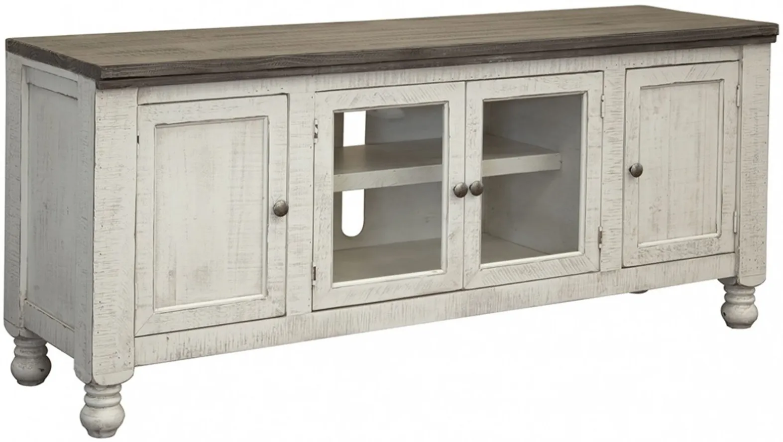 Stone TV Stand in White by International Furniture Direct
