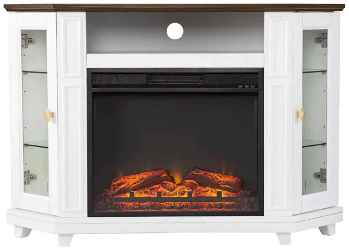 Tadley Electric Media Fireplace in White by SEI Furniture