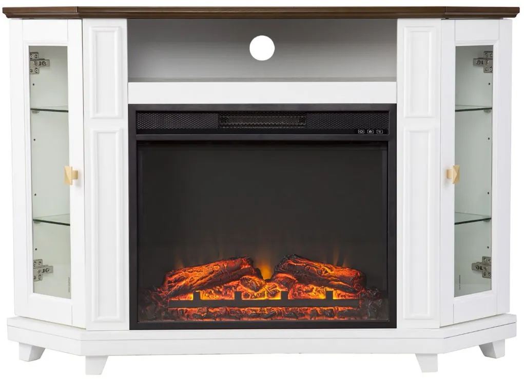 Tadley Electric Media Fireplace in White by SEI Furniture