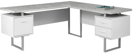 Jojo 70" Computer Desk in White by Monarch Specialties