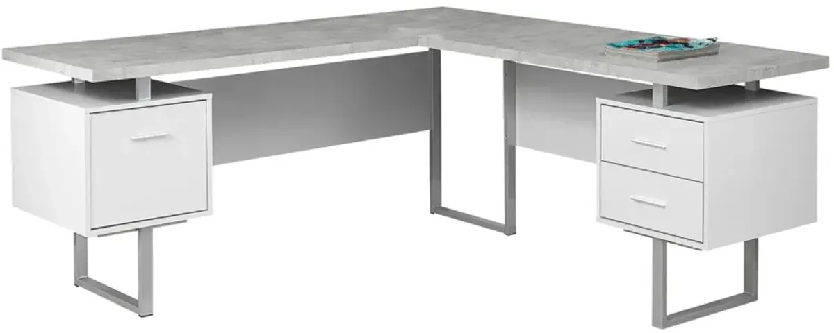 Jojo 70" Computer Desk in White by Monarch Specialties