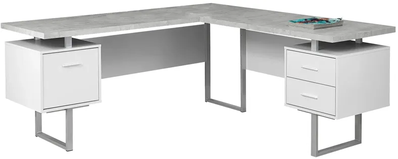 Jojo 70" Computer Desk in White by Monarch Specialties