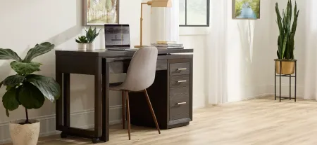 Winfield Swivel Lift-Top L-Desk in Umber by Riverside Furniture