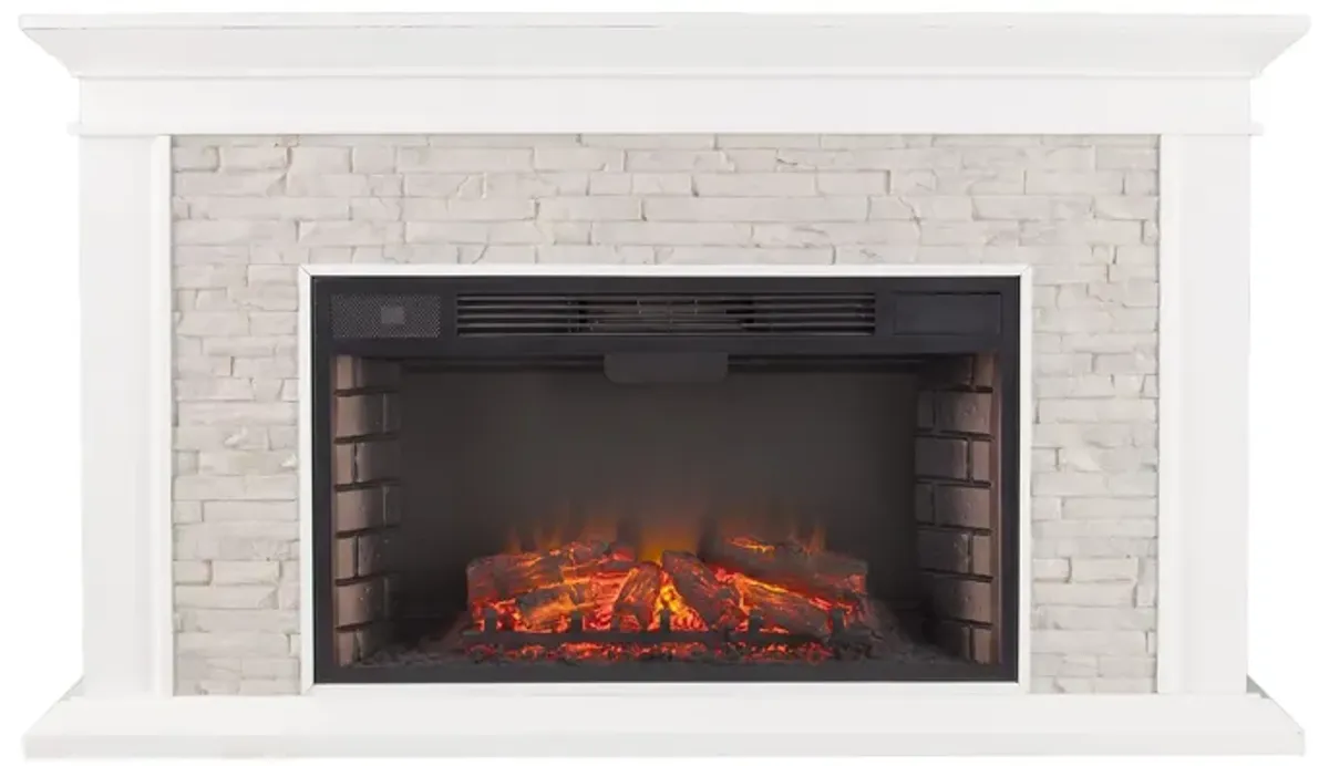 Leyton Widescreen Fireplace in White by SEI Furniture