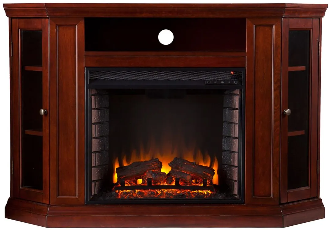 Oldham Convertible Media Fireplace in Brown by SEI Furniture