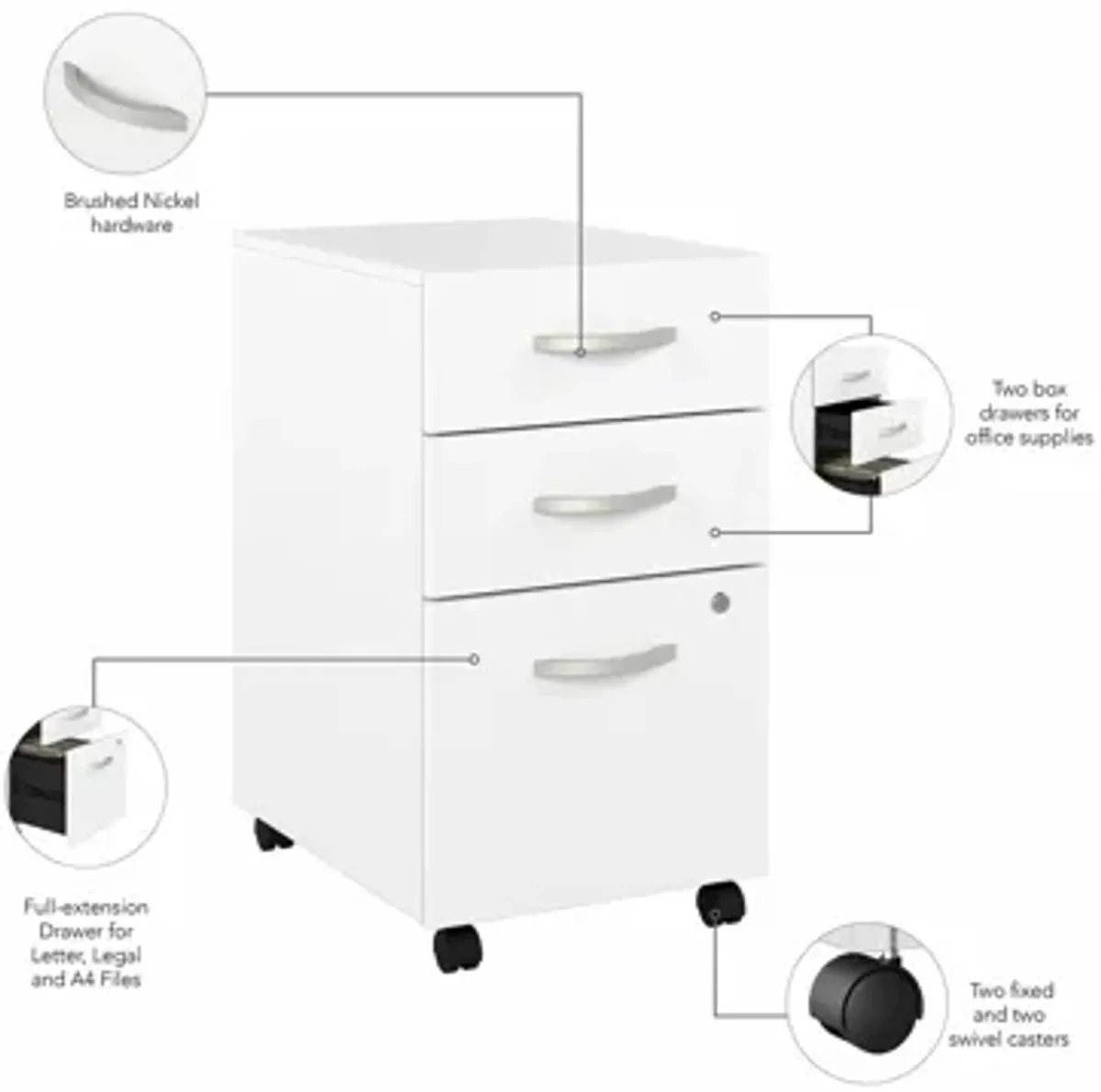 Steinbeck 3 Drawer Mobile File Cabinet