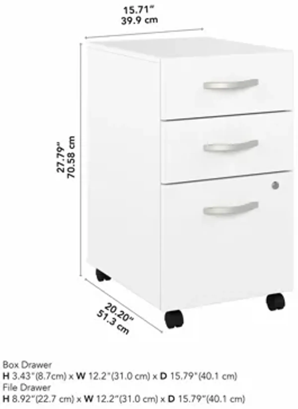 Steinbeck 3 Drawer Mobile File Cabinet