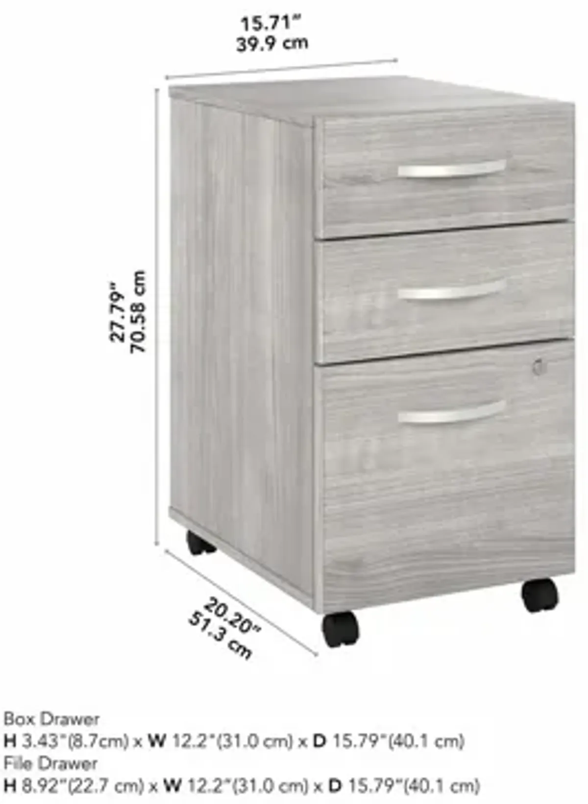 Steinbeck 3 Drawer Mobile File Cabinet