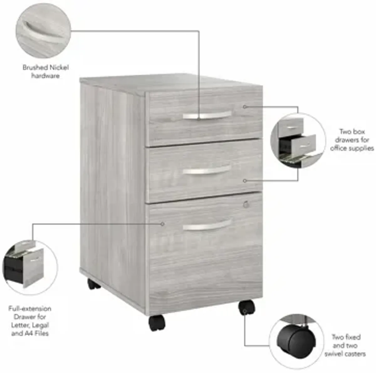 Steinbeck 3 Drawer Mobile File Cabinet