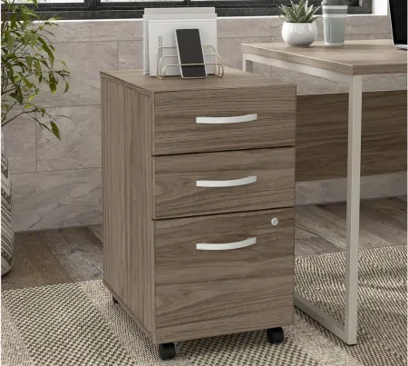 Steinbeck 3 Drawer Mobile File Cabinet in Modern Hickory by Bush Industries