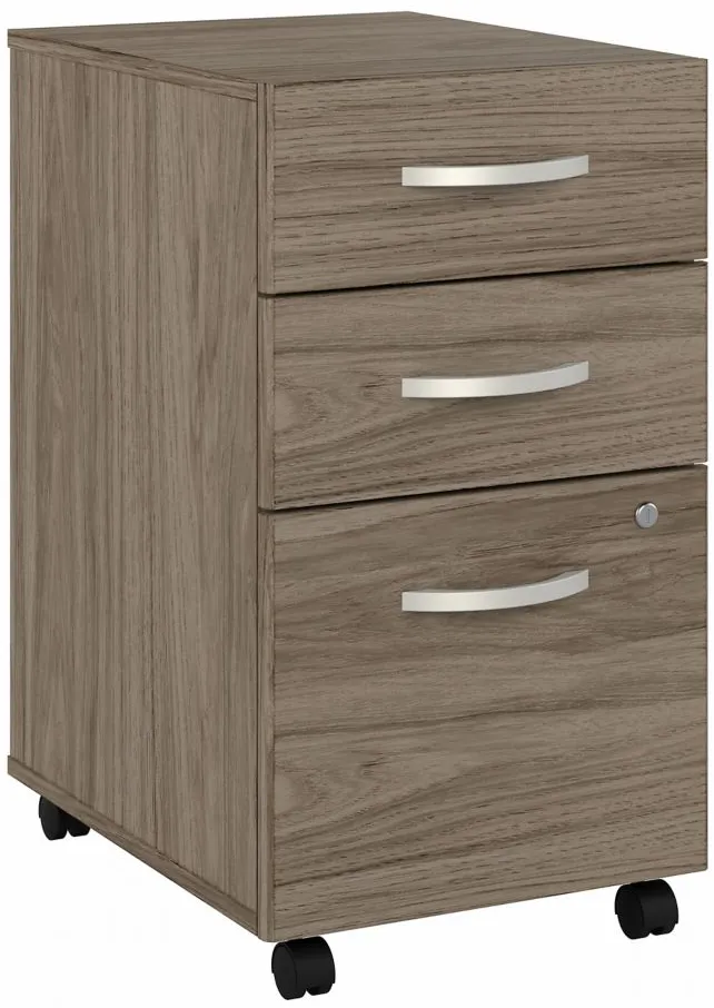 Steinbeck 3 Drawer Mobile File Cabinet in Modern Hickory by Bush Industries