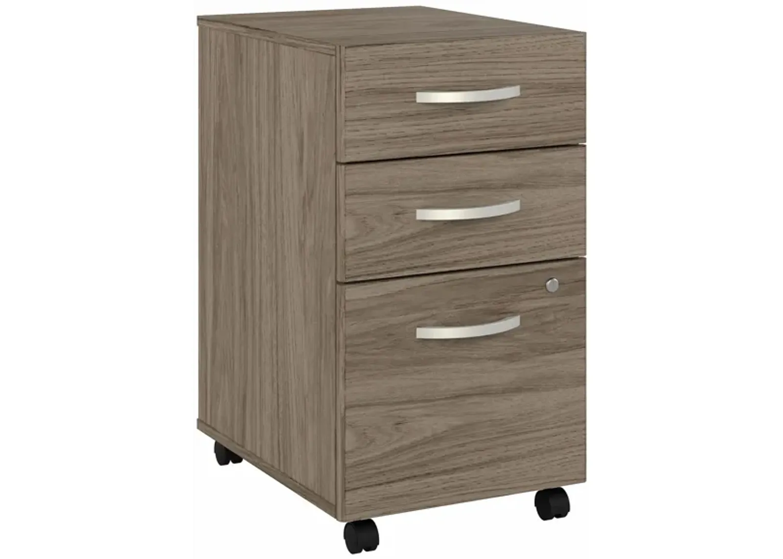 Steinbeck 3 Drawer Mobile File Cabinet in Modern Hickory by Bush Industries