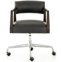 Abbott Desk Chair in Chaps Ebony by Four Hands