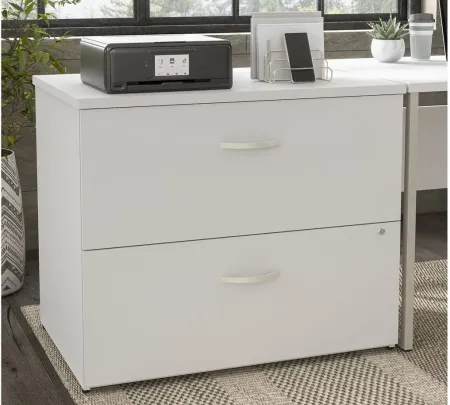Steinbeck 2 Drawer Lateral File Cabinet in White by Bush Industries