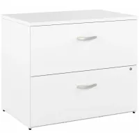 Steinbeck 2 Drawer Lateral File Cabinet in White by Bush Industries