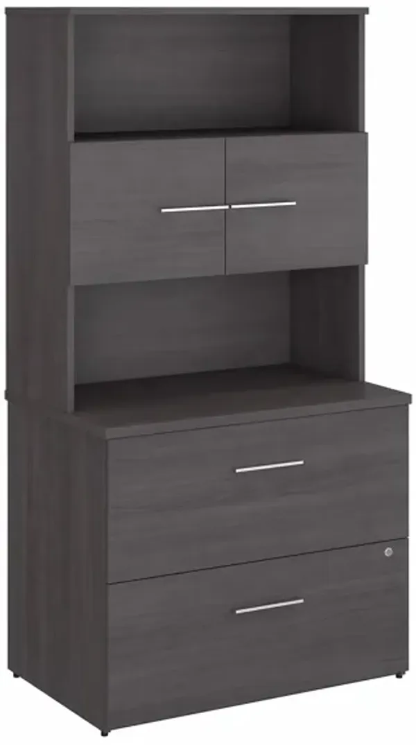 Office 500 36W 2 Drawer File Cabinet & Hutch