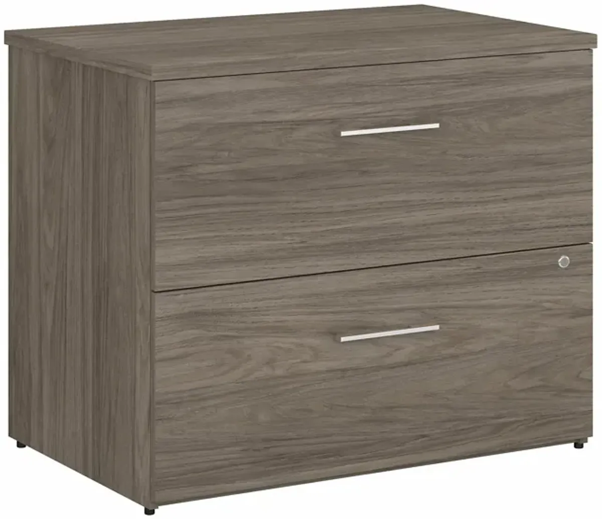 Office 500 36W 2 Drawer Lateral File Cabinet in Modern Hickory by Bush Industries