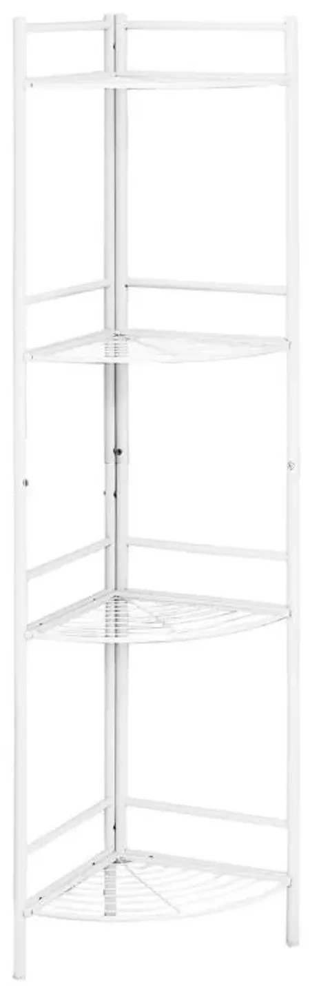 Renata Corner Metal Bookcase in White by Monarch Specialties