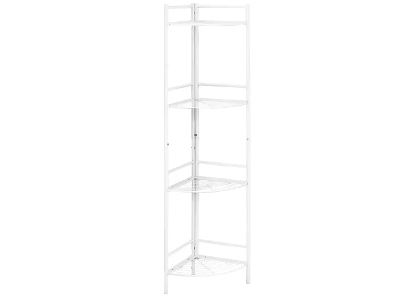 Renata Corner Metal Bookcase in White by Monarch Specialties