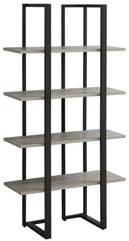 Mabel Metal Bookcase in Dark Taupe by Monarch Specialties