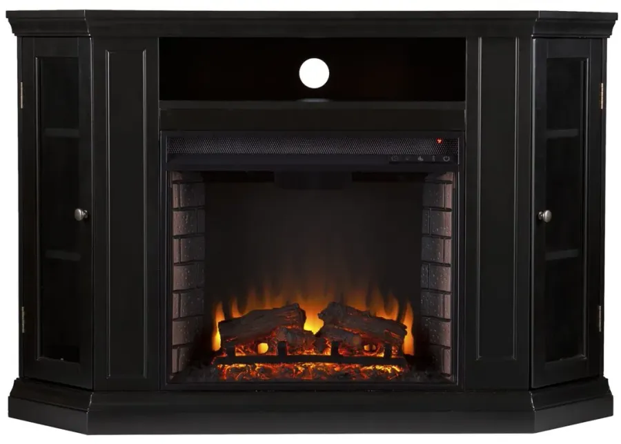 Oldham Convertible Media Fireplace in Black by SEI Furniture