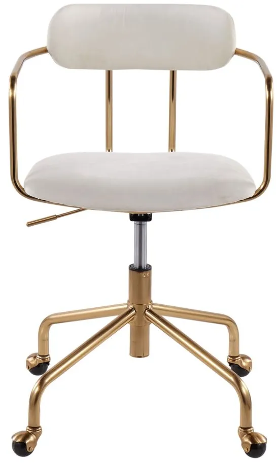 Demi Desk Chair in Gold, Cream by Lumisource