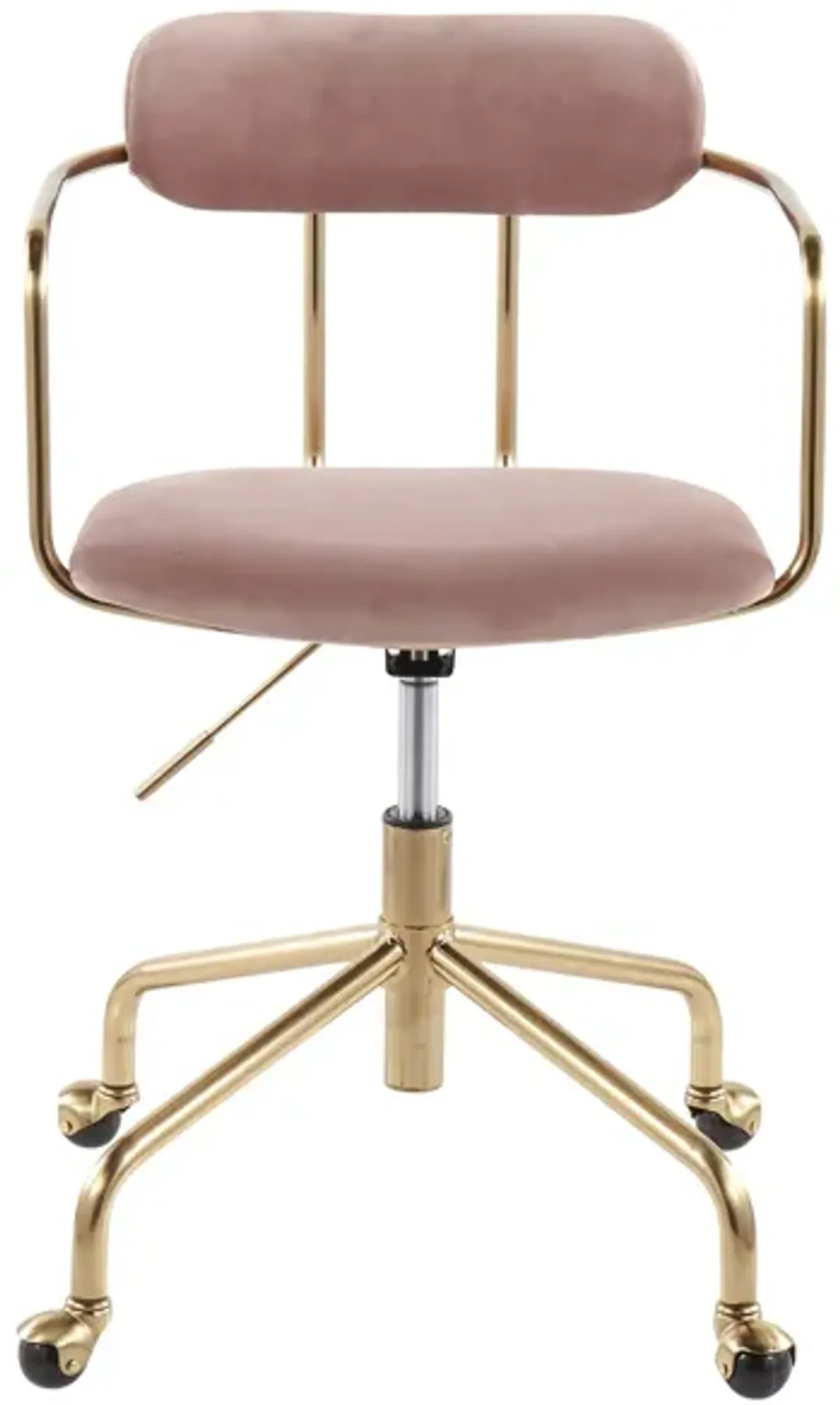 Demi Desk Chair in Gold, Pink by Lumisource