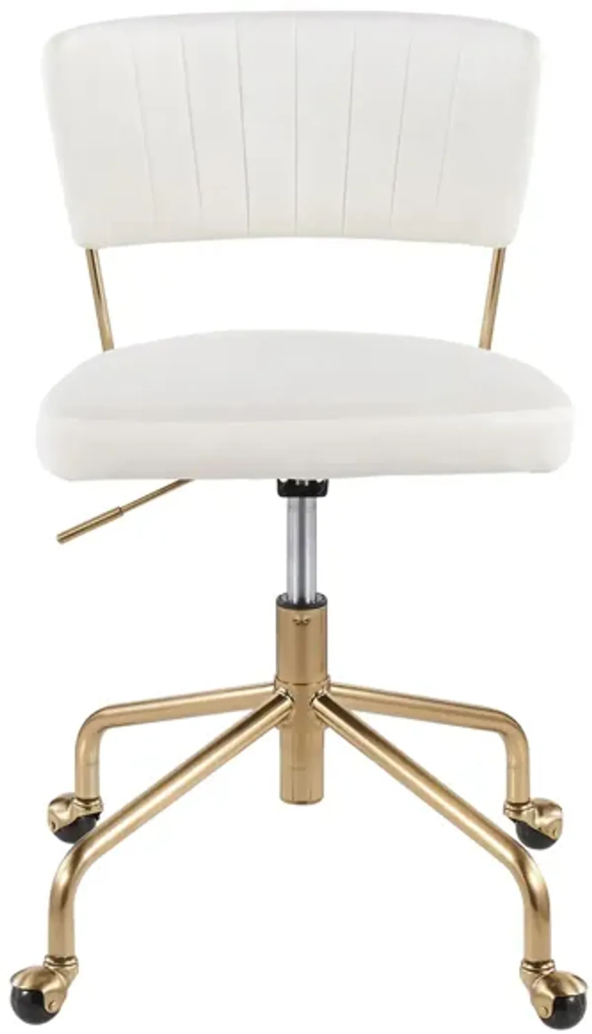 Tania Desk Chair in Gold, Cream by Lumisource