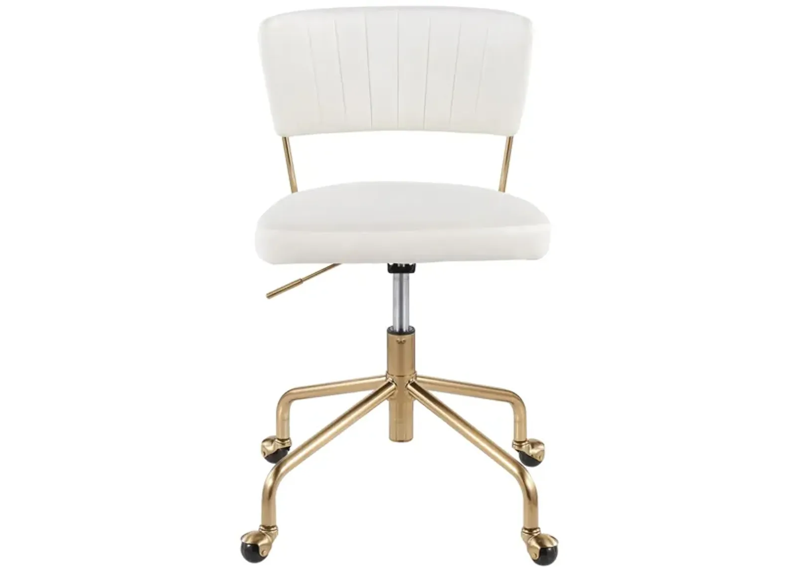 Tania Desk Chair in Gold, Cream by Lumisource