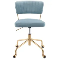 Tania Desk Chair in Gold, Light Blue by Lumisource