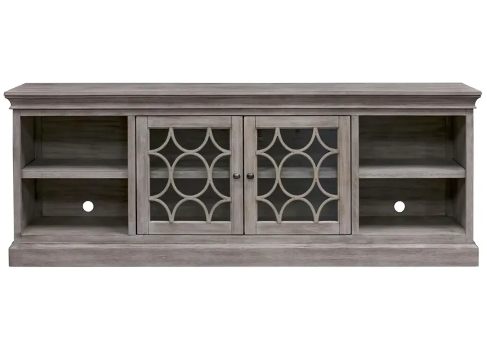 Felicity Rustic 80" Two Door TV Console in Subtle gray finish by Martin Furniture