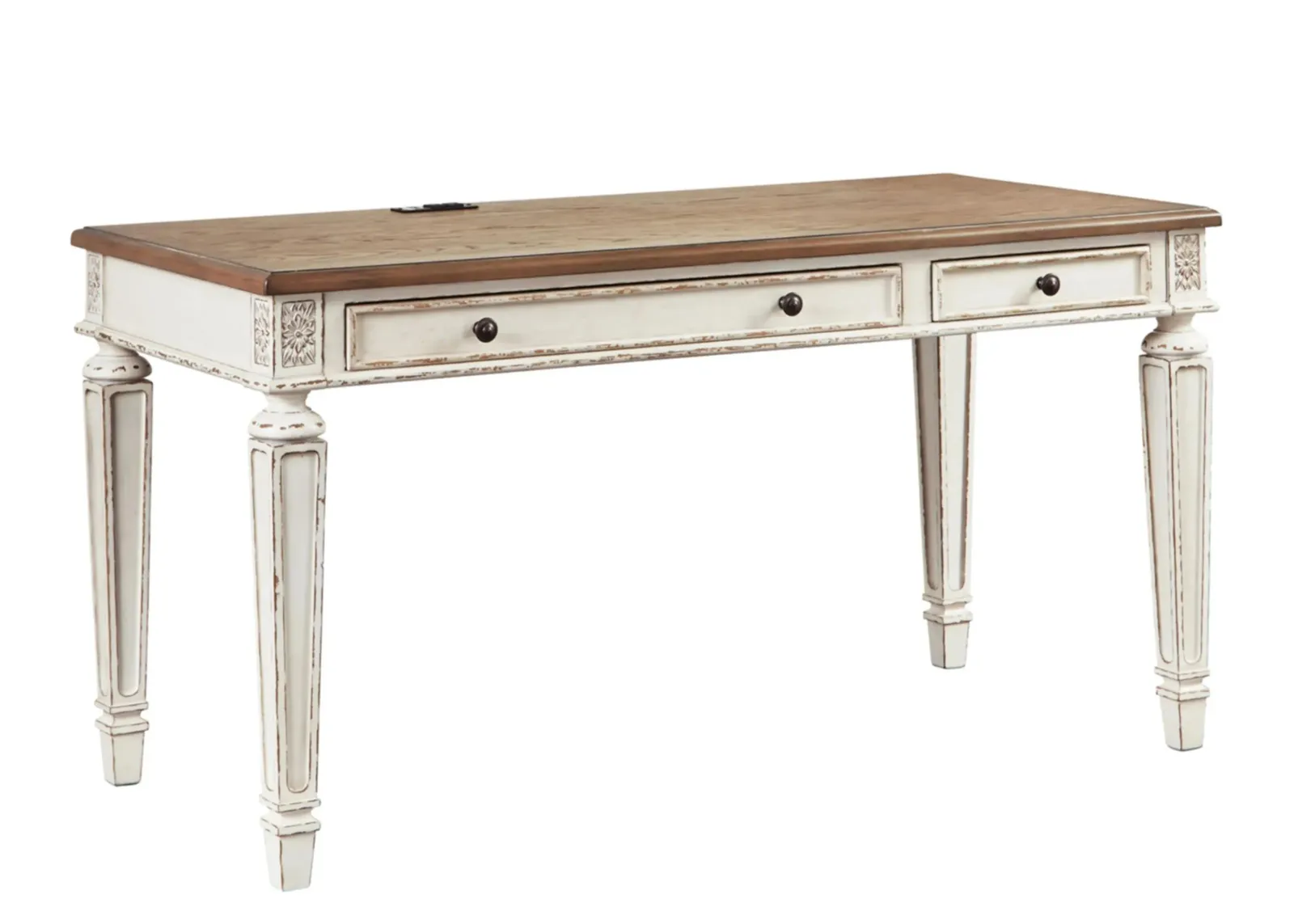 Libbie Writing Desk in White/Brown by Ashley Express