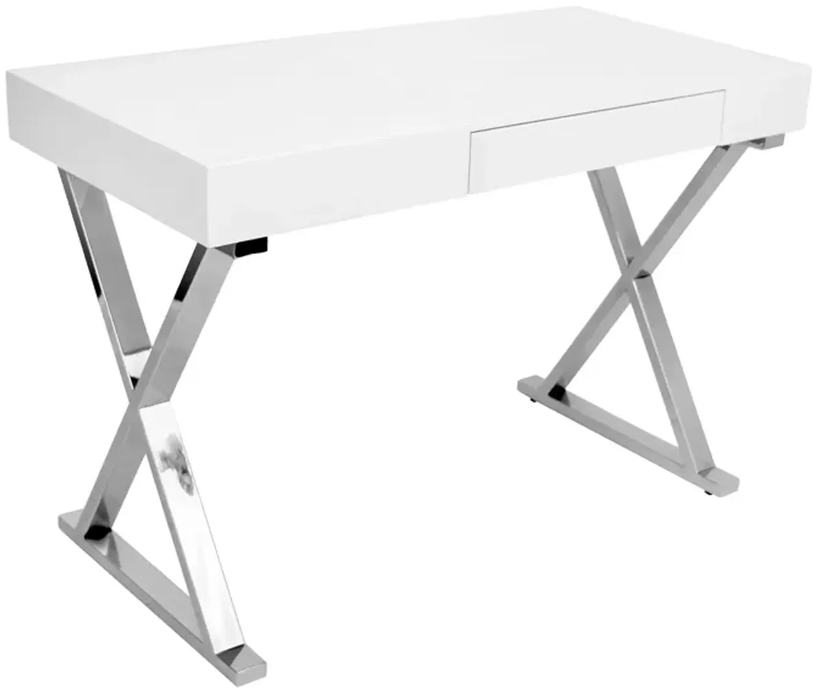 Luster Writing Desk in White by Lumisource