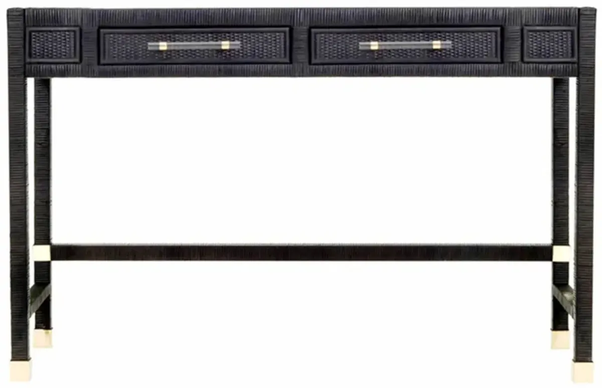 Amara Rattan Desk in Charcoal by Tov Furniture