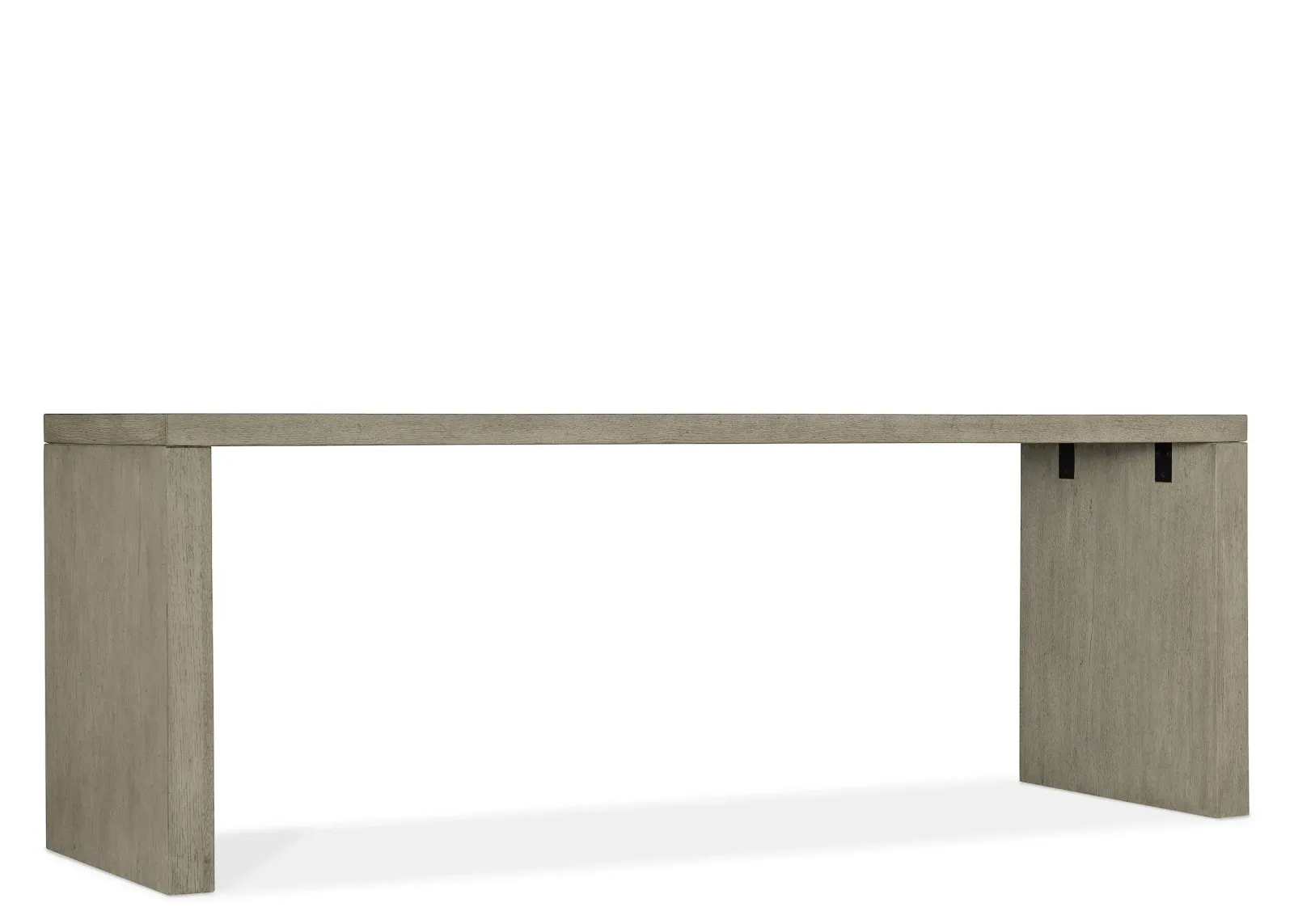 Linville Falls 84" Office Desk in Mink: A soft smoked gray finish by Hooker Furniture