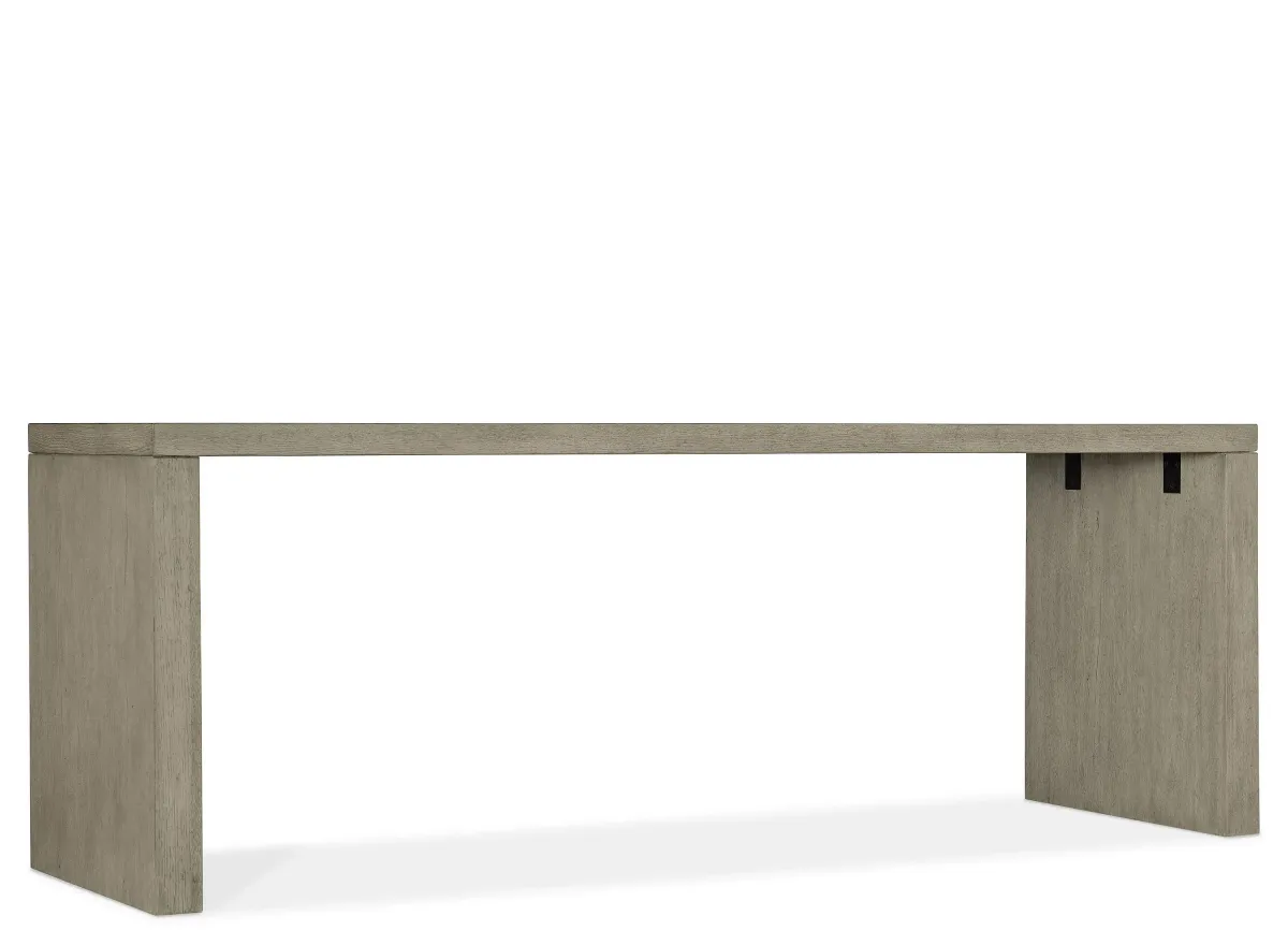 Linville Falls 84" Office Desk in Mink: A soft smoked gray finish by Hooker Furniture