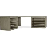 Linville Falls Corner Desk w/ Shelves in Mink: A soft smoked gray finish by Hooker Furniture