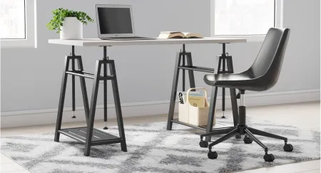 Bayflynn Adjustable Desk in White/Black by Ashley Express