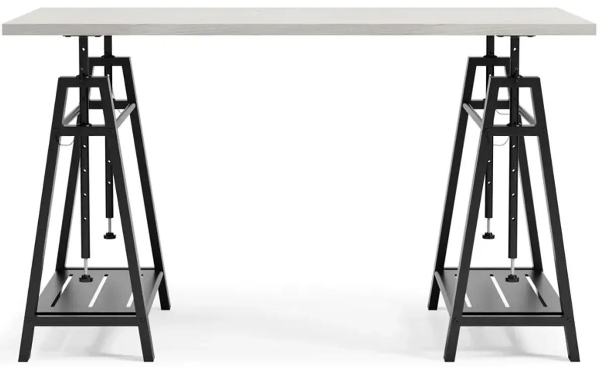 Bayflynn Adjustable Desk in White/Black by Ashley Express