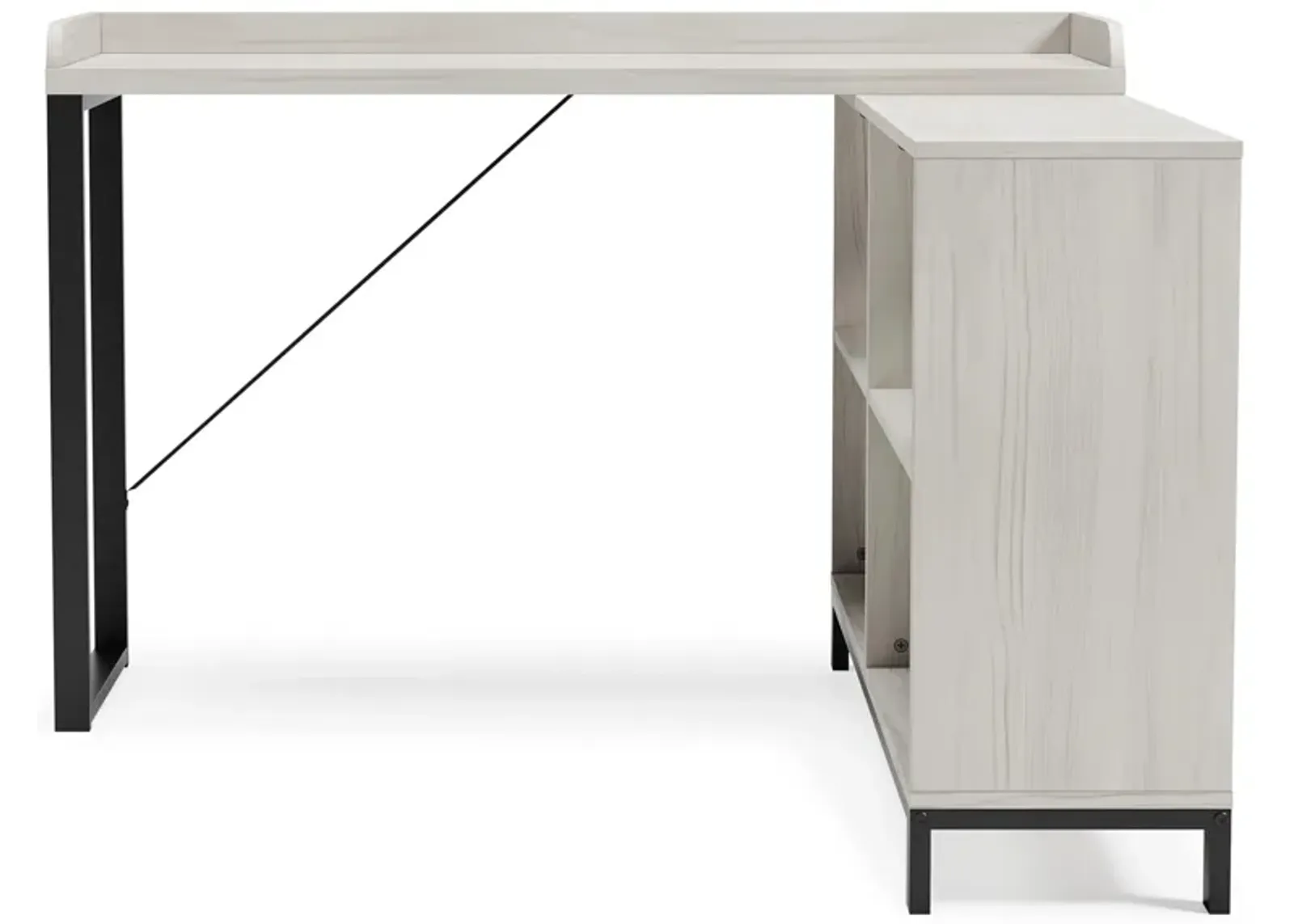 Bayflynn L-Desk in White/Black by Ashley Express