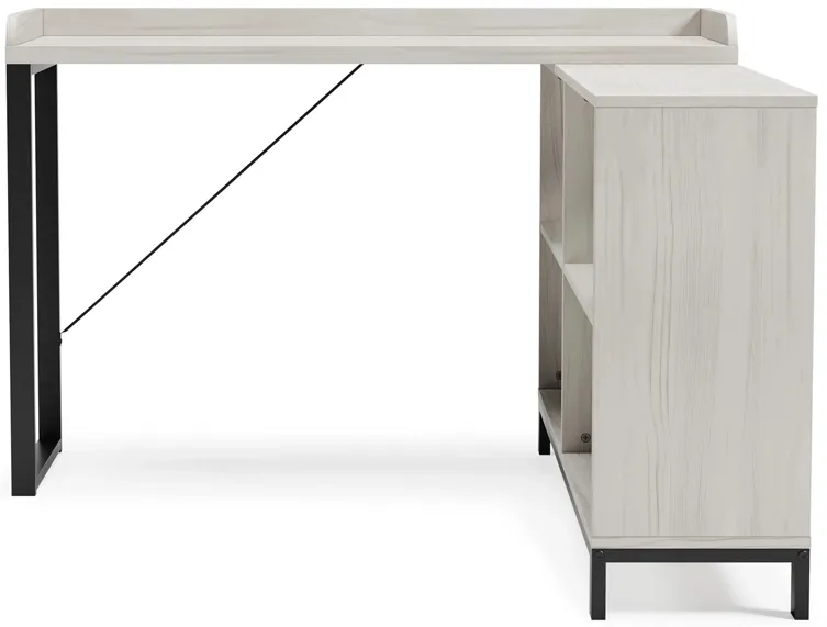 Bayflynn L-Desk in White/Black by Ashley Express