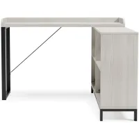 Bayflynn L-Desk in White/Black by Ashley Express