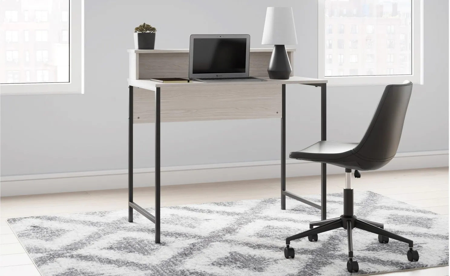 Freedan Writing Desk in White/Black by Ashley Express