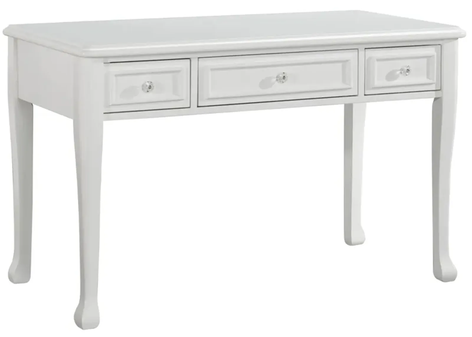 Jenna 3 Drawer Desk in White by Elements International Group