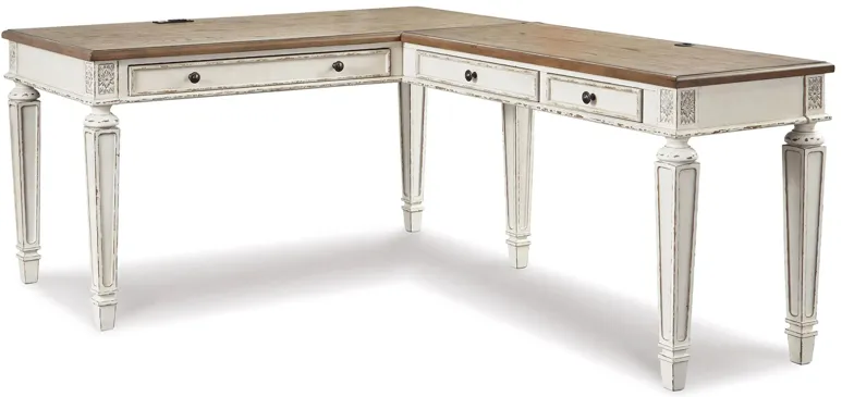 Libbie 2-Piece Desk in Off-White;Natural by Ashley Express