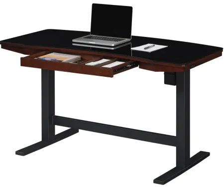 Uptown Loft Adjustable-Height Desk in Meridian Cherry by Twin-Star Intl.