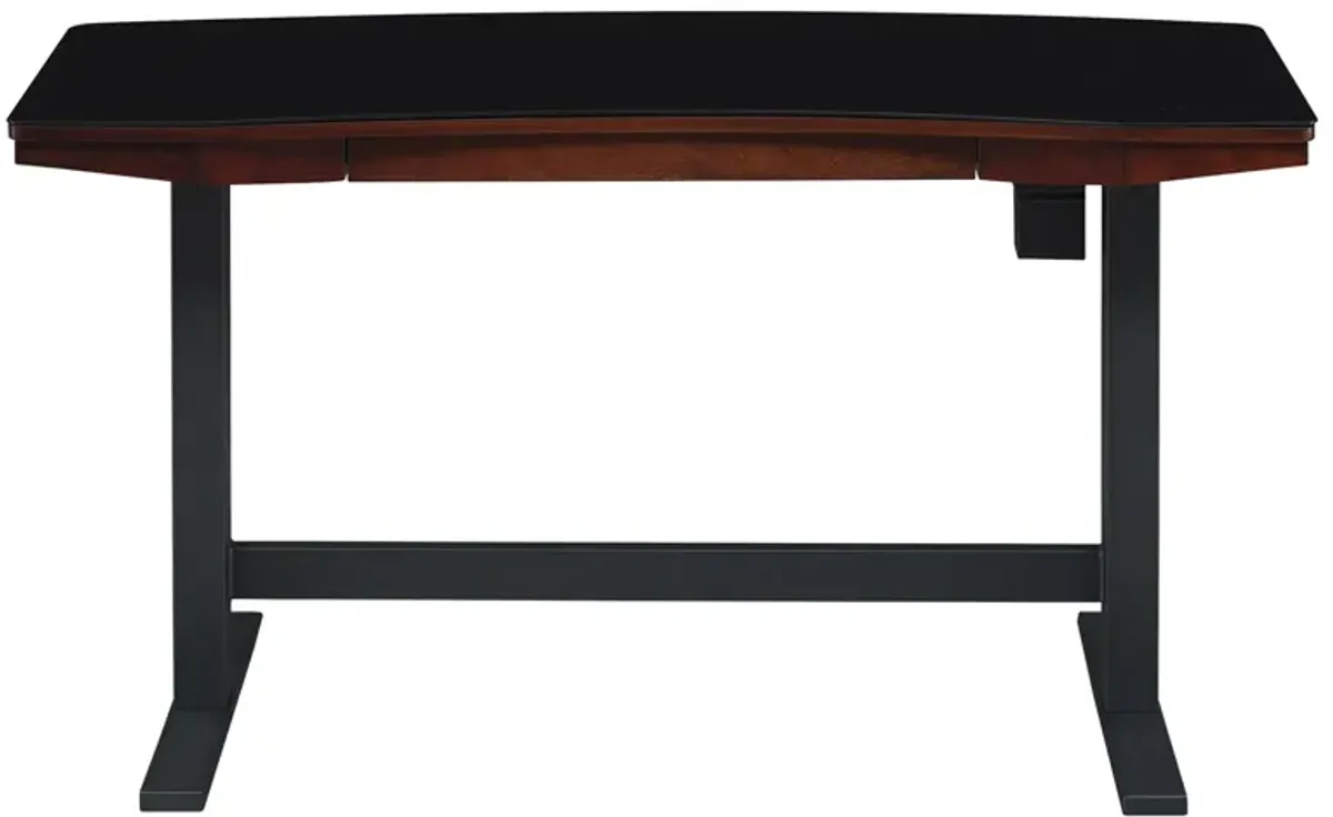 Uptown Loft Adjustable-Height Desk in Meridian Cherry by Twin-Star Intl.