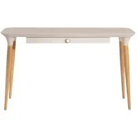 HomeDock Writing Desk in Off White and Cinnamon by Manhattan Comfort