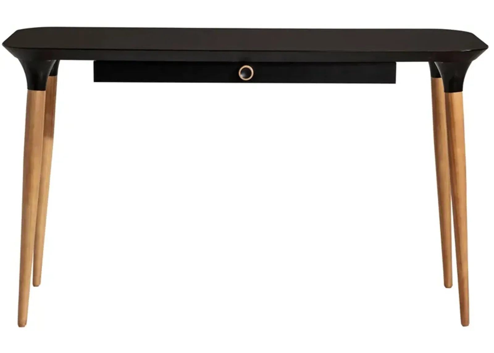 HomeDock Writing Desk in Black and Cinnamon by Manhattan Comfort